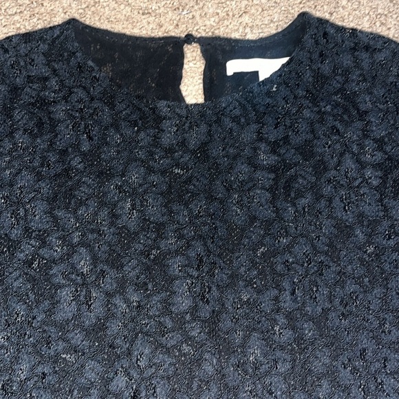 Diane Von Furstenberg Brielle Floral Lace Sheer Long Sleeve Blouse Black 12 - Picture 5 of 10